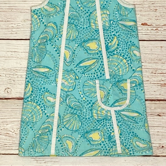Lilly Pulitzer Little Lilly Jumper Shift Dress Teal Clam Print Sz 7 - Picture 5 of 12